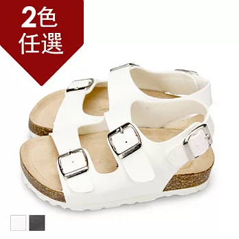 FUFA MIT 典款雙排釦涼鞋 ( FNB14) 白色18白色