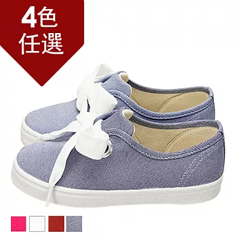 FUFA MIT 粗條綁帶休閒童鞋 ( FBABY14) 牛仔藍16牛仔藍