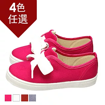 FUFA MIT 粗條綁帶休閒童鞋 ( FBABY14) 桃紅色16桃紅色