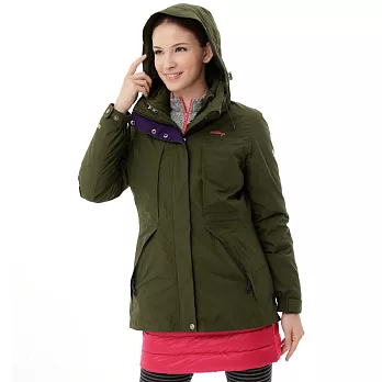 【hilltop山頂鳥】女款GoreTex兩件式可拆袖防水羽絨外套F22FS6-M綠