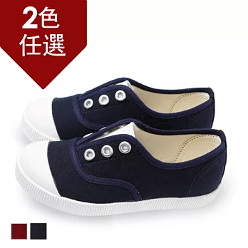 FUFA MIT百搭彈性帆布休閒懶人童鞋(AB06) - 藍色15藍色