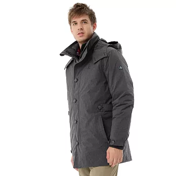 【hilltop山頂鳥】男款GoreTex兩件式防水羽絨長大衣F21M48-M灰
