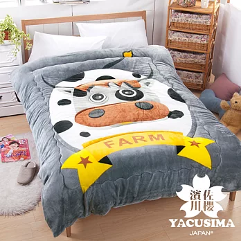 【日本濱川佐櫻-牛仔農莊】大版面動物造型法蘭絨暖暖被