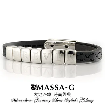 MASSA-G【字言字語Alphabet】專色鍺鈦手環(7字組)天使白