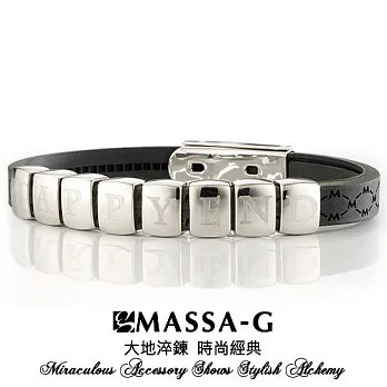 MASSA-G【字言字語Alphabet】專色鍺鈦手環(8字組)天使白