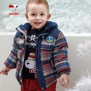 【SNOOPY】英倫保暖厚羽絨外套(灰藍)120灰藍