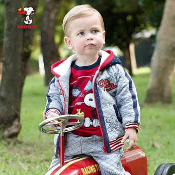 【SNOOPY】運動風連帽造型外套(灰)80灰