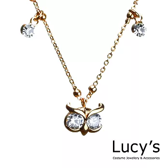 Lucy’s療癒系貓頭鷹水晶氣質玫金手鍊玫金色
