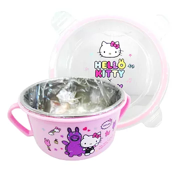 KITTYxRODY不銹鋼扣環隔熱碗-450ml-2入組