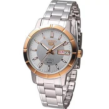 SEIKO 精工5號 穿越星際機械女錶 7S26-04F0P SNK894J1銀x玫瑰色