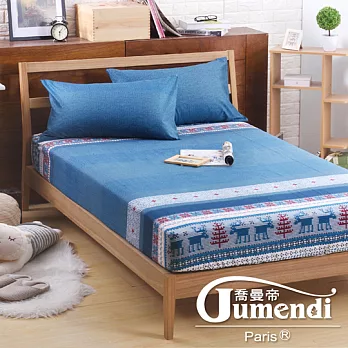 【法國Jumendi-馴鹿森林】台灣製活性柔絲絨雙人三件式床包組