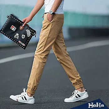 長褲 修身休閒潮褲哈倫束腳褲 四色-HeHa-3XL(卡其)
