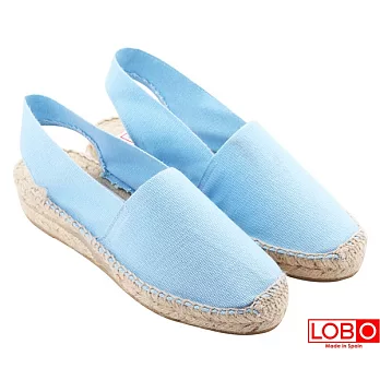 【LOBO】西班牙百年品牌Sandalia楔型低跟草編鞋-天空藍35天空藍