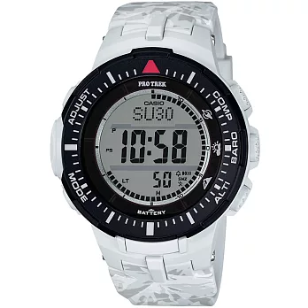 CASIO PRO TREK 馬雅叢林太陽能登山錶-白