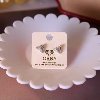 【UH】OBBA - 金字塔造型耳環(兩色可選) - 銀色