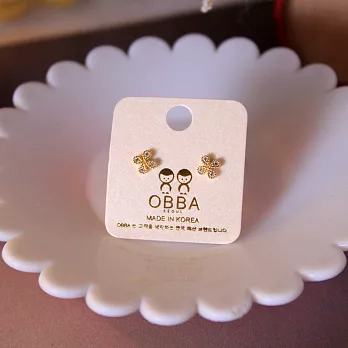 【UH】OBBA - 幸運草造型耳環 - 金色