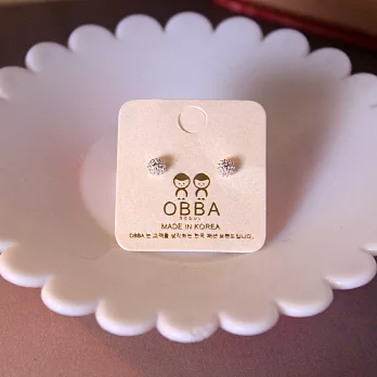 【UH】OBBA - 璀璨繡球造型耳環(兩色可選) - 銀色