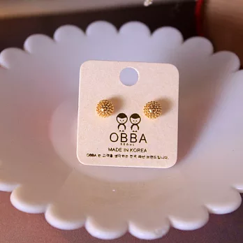 【UH】OBBA - 璀璨繡球造型耳環(大) - 金色