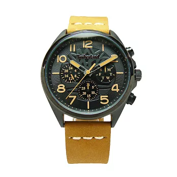 Timberland 美式摩登風格時尚三眼運動腕錶-棕色-TBL.14400JSU/02