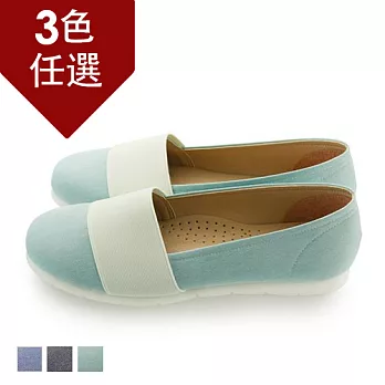 FUFA MIT寬帶牛仔舒適便鞋 (FE57)-綠色23綠色