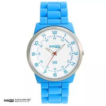 日本原裝進口時尚腕錶品牌 AMPM Survive series 生存B系列 - 日本機芯 100米日常生活防水藍色