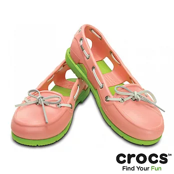 Crocs - 女款 - 女士海灘帆船鞋 -36西瓜紅/翠綠色