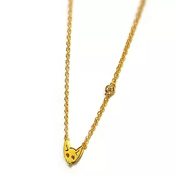 Shy by Sydney Evan FOXY 狐狸金項鍊 鑲單鑽 925純銀鍍14K金