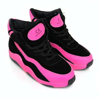 【Pretty】潮流個性綁帶拼接撞色休閒鞋36紅色