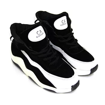 【Pretty】潮流個性綁帶拼接撞色休閒鞋36黑色