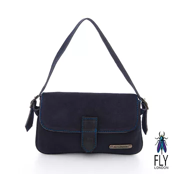 Fly London - 小小的精緻 牛皮隨身肩背手袋 - 深藍深藍
