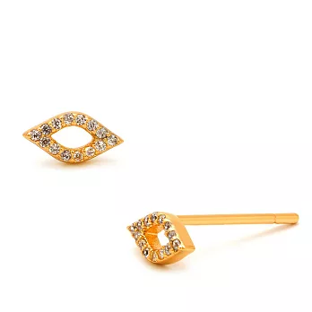Gorjana 馬眼 金色耳環 鑲細緻白鑽 精緻百搭