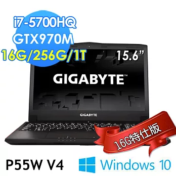 【GIGABYTE 技嘉】P55W v4 15.6吋 i7-5700HQ GTX970 W10 (16G特仕版)筆電