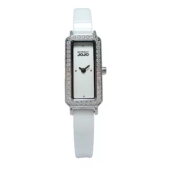 NATURALLY JOJO 世紀閃耀對決晶鑽時尚女性陶瓷腕錶-白-JO96875-80F