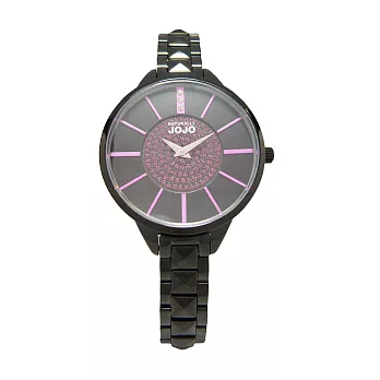 NATURALLY JOJO 跟隨大明星步調時尚女性優質腕錶-紫+黑-JO96869-77F