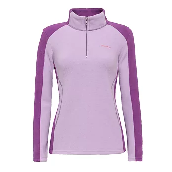 【hilltop山頂鳥】女款Zisofit保暖刷毛半開襟拉鍊上衣H51FF2-紫L紫