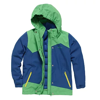 【hilltop山頂鳥】兒童款兩件式防水蓄熱羽絨外套F22CI5-120綠/藍