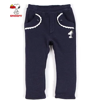 【SNOOPY】甜美史努比內刷毛長褲(丈青)110丈青