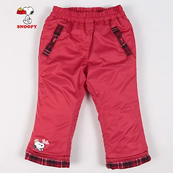 【SNOOPY】經典格紋舖棉長褲(紅)110紅