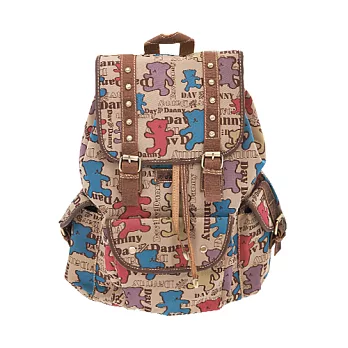 【DAV DANNY 大衛丹尼】餅乾熊系列-可愛維尼小熊超大容量旅行外出後背包857