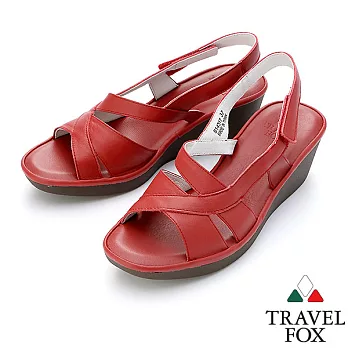 Travel Fox 2吋舒適低跟涼鞋914317-04-35紅色