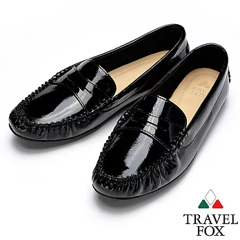 Travel Fox SOFT-漆皮平底休閒鞋914336-01-35黑色