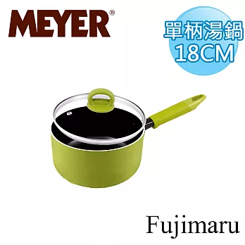 【美國美亞FUJIMARU】導磁單柄湯鍋18CM-綠(有蓋)