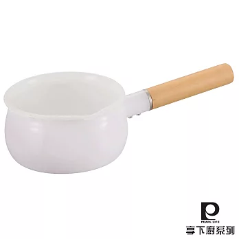 【日本Pearl Life】溫馨燉.amulet琺瑯牛奶鍋15cm-白色