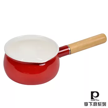 【日本Pearl Life】溫馨燉.amulet琺瑯牛奶鍋15cm-紅