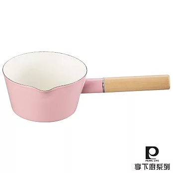 【日本Pearl Life】溫馨燉．amie琺瑯牛奶鍋15cm-粉紅