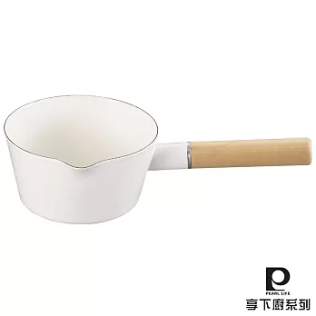 【日本Pearl Life】溫馨燉．amie琺瑯牛奶鍋15cm-白