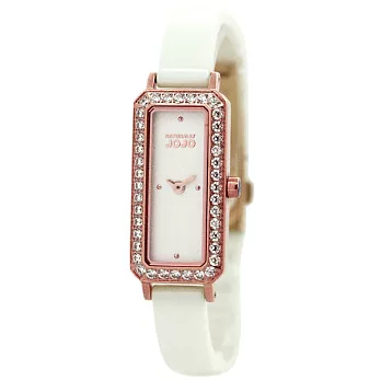 NATURALLY JOJO閃爍耶誕晶鑽時尚腕錶-玫瑰金X白