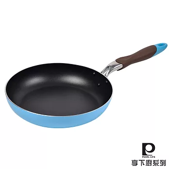 【日本Pearl Life】微笑煮.平底不沾鍋26cm-粉藍