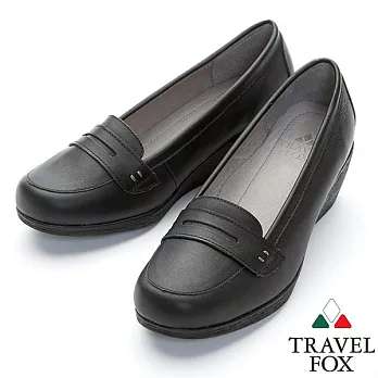 Travel Fox SOFT-2吋厚底舒適休閒鞋914824-01-35黑色