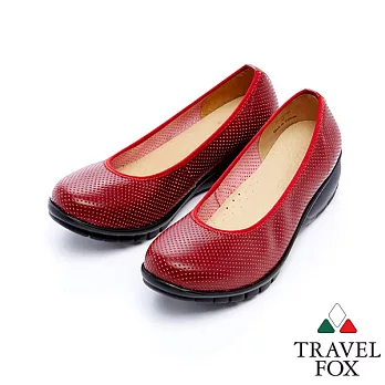 Travel Fox 2吋網點舒適輕量楔型鞋915317-04-35紅色